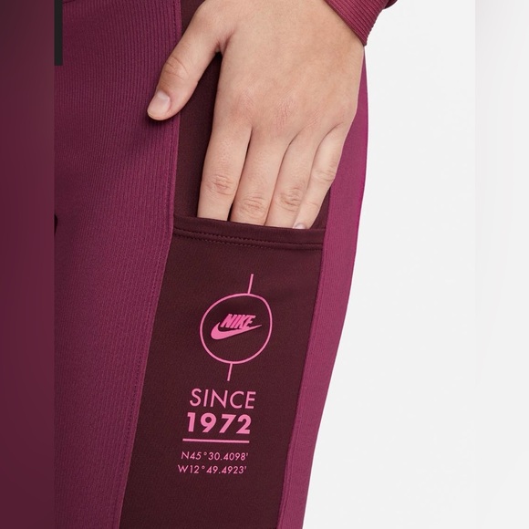 Nike Women's Burgundy and Pink Track Pants - Picture 7 of 8